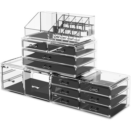 Uniq XXL organisateur avec 12 tiroirs et 16 espaces -Transparent